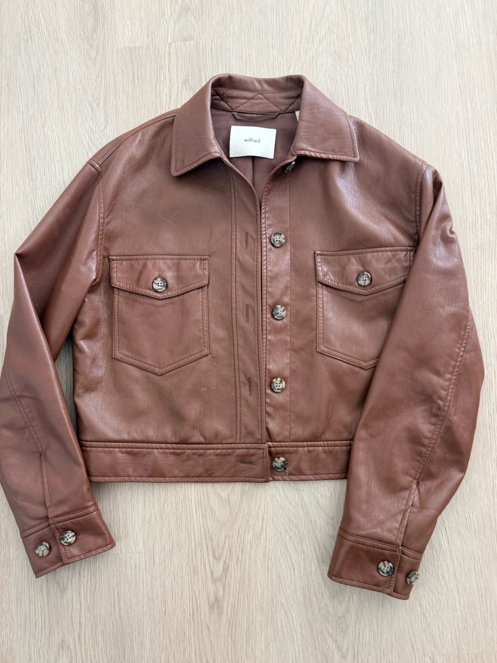 Wilfred Chocolate Brown Leather Jacket